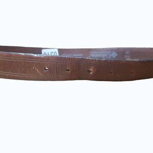 Columbia Mens 36 Waist Brown 1 1/2" Wide Leather Logo Belt with Buckle